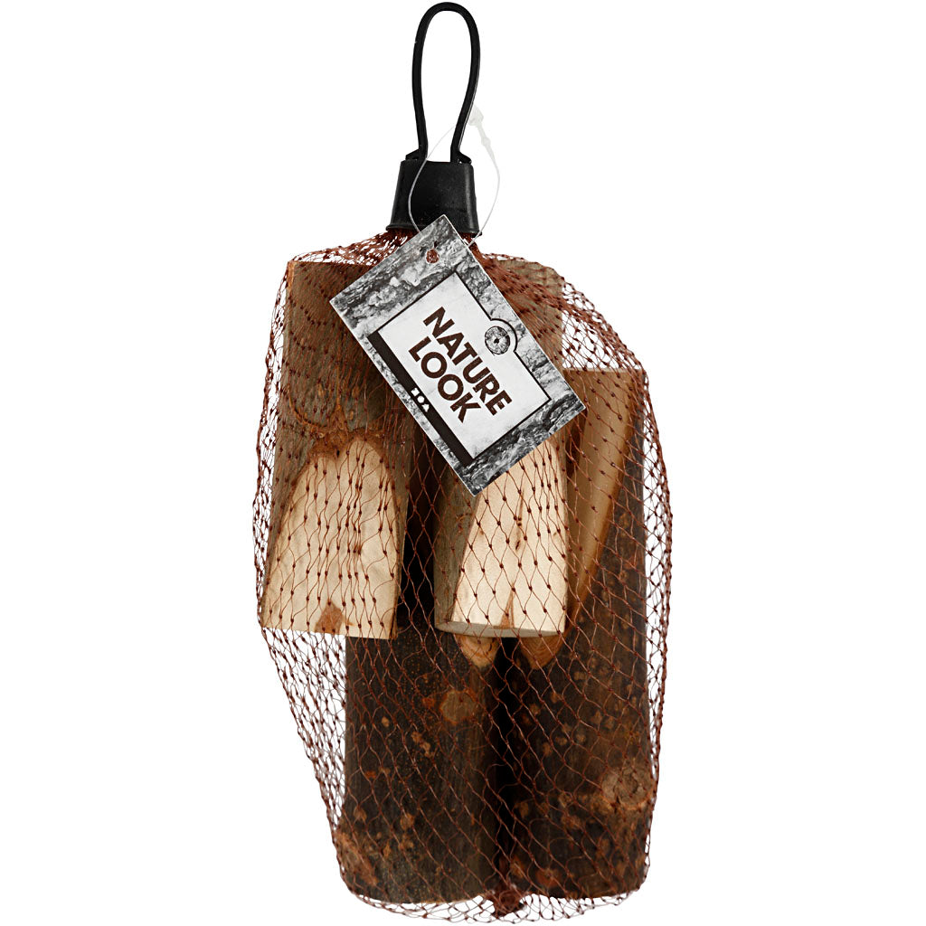 Decoratieve boomstam, H: 80+120mm, d: 25-35mm - 4 st