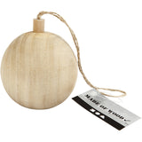 Houten Kerst Ornament, 6,4 cm, populierenhout - 1 st