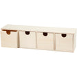 Chest of Drawers, 4 drawers, size 92x347mm, inner size 72x72mm, plywood 