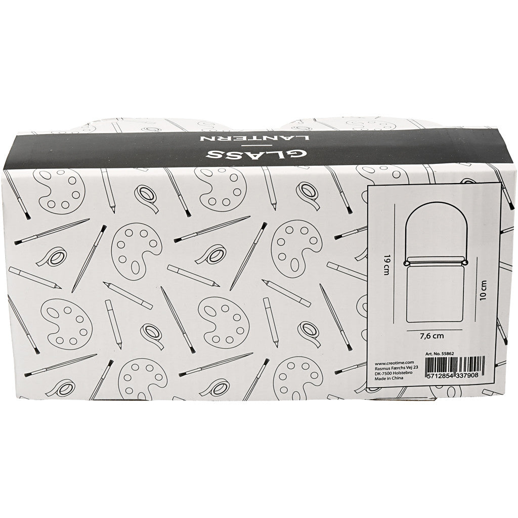 Lantaarn, H: 10 cm, d: 7,6 cm - 2 st