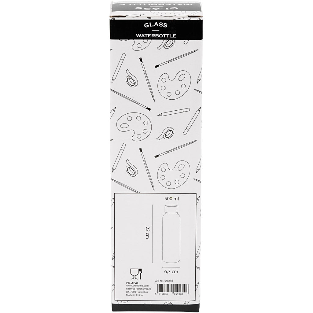 Waterfles, H: 22 cm, d 6,7 cm, 500 ml - 1 st