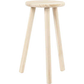 Melk kruk, H: 50 cm, 26 cm, dennenhout - 1 st