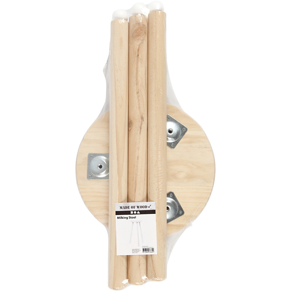 Melk kruk, H: 50 cm, 26 cm, dennenhout - 1 st