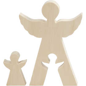 2in1 Figuur, Engeltjes, H: 7,8+20 cm, D: 2 cm, B: 4,5+14,3 cm - 1 set