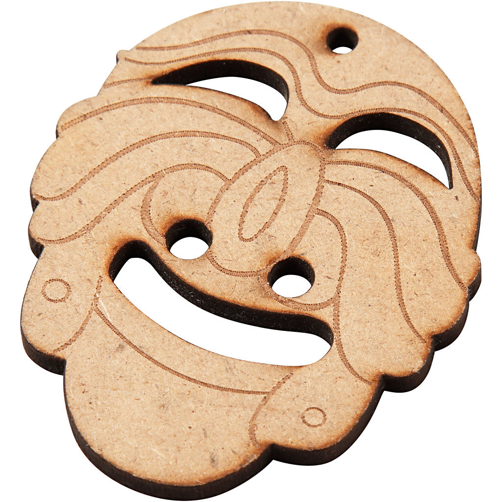 Decoratie Maskers om op te hangen, 5,5-7 cm, 4 mm, mdf, 24 st