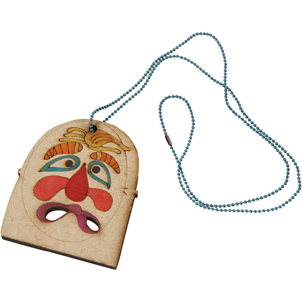 Decoratie Maskers om op te hangen, 5,5-7 cm, 4 mm, mdf, 24 st