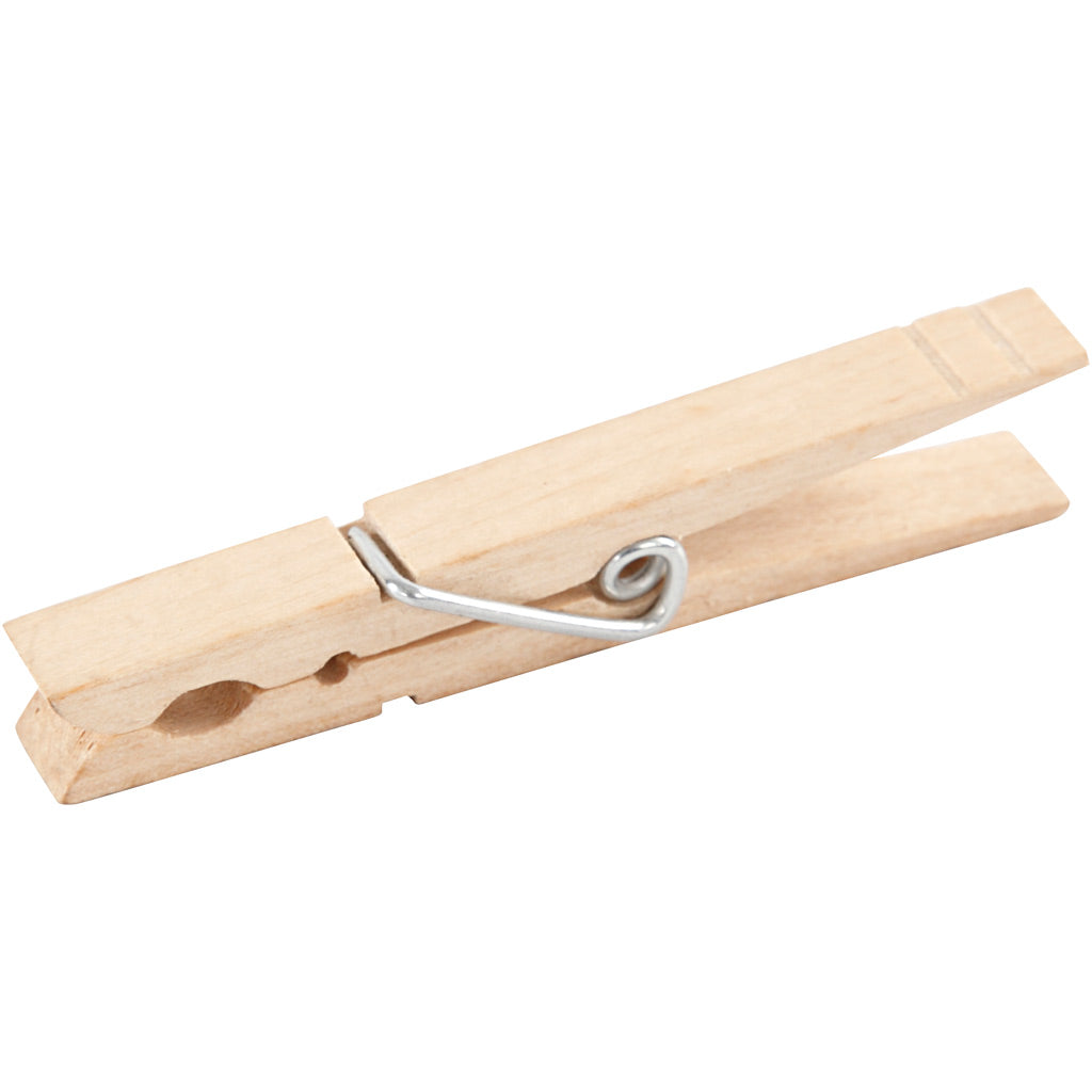 Clothes Pegs, L: 80 mm, W: 10 mm, birch 