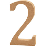 Nummer 2 van MDF H: 130mm - 1 st