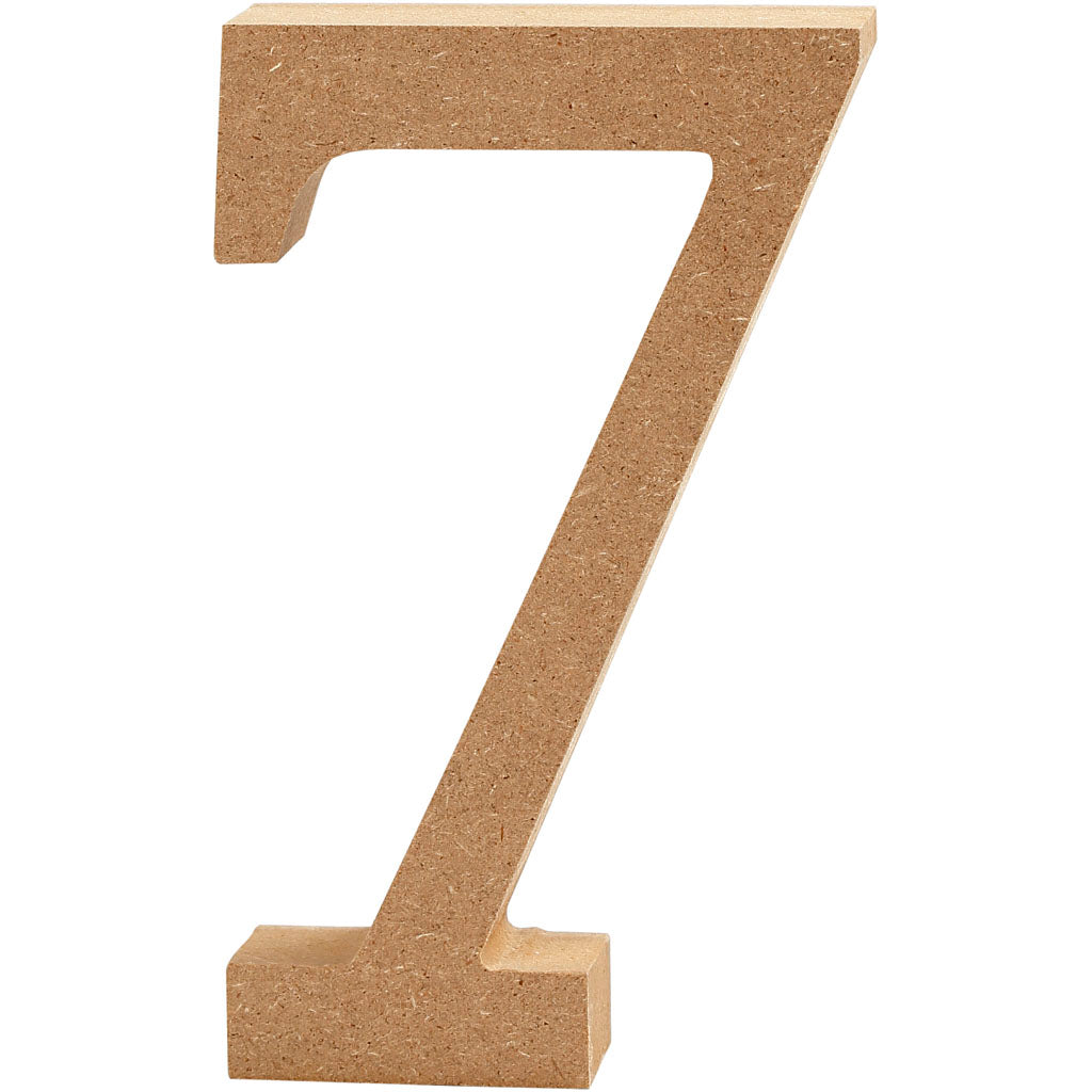 Nummer, 7, H: 13 cm, 2 cm, mdf - 1 st