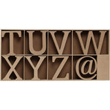 Houten Letters, Nummers en Symbolen, H: 13 cm, 2 cm, mdf - 160 st