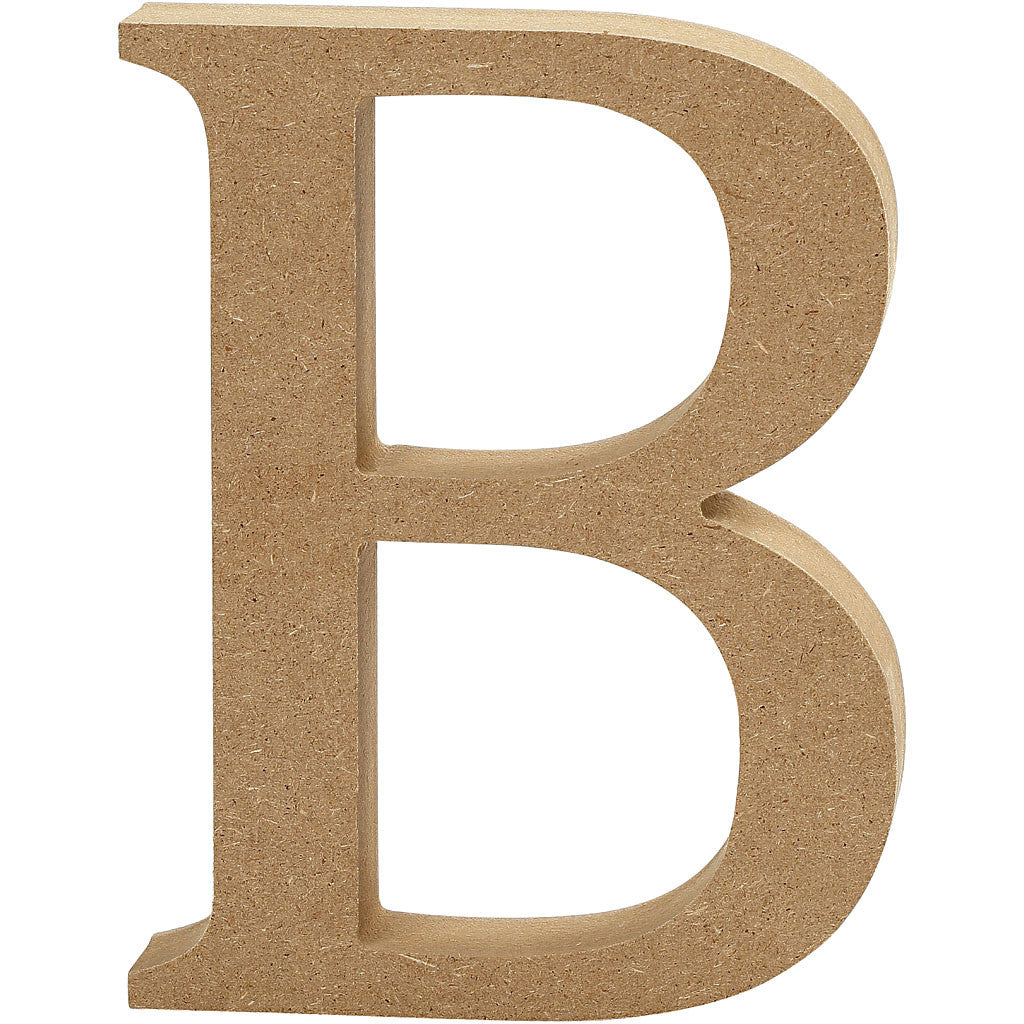 Letter, B, H: 8 cm, 1,5 cm, mdf - 1 st