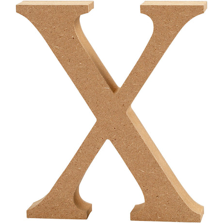 Letter x, H: 8 cm, thickness 1.5 cm, MDF 