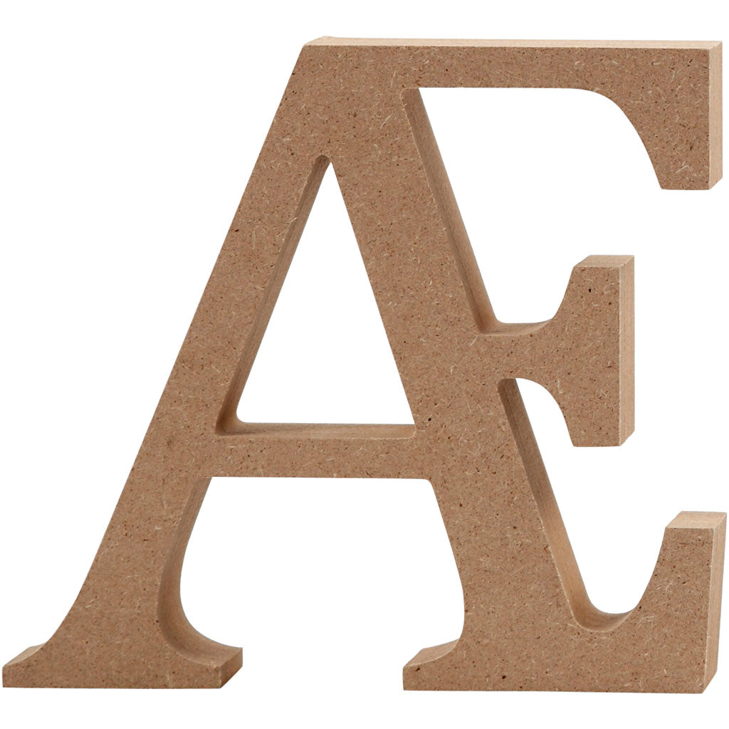 Letter Ã†, H: 8 cm, thickness 1.5 cm, MDF 