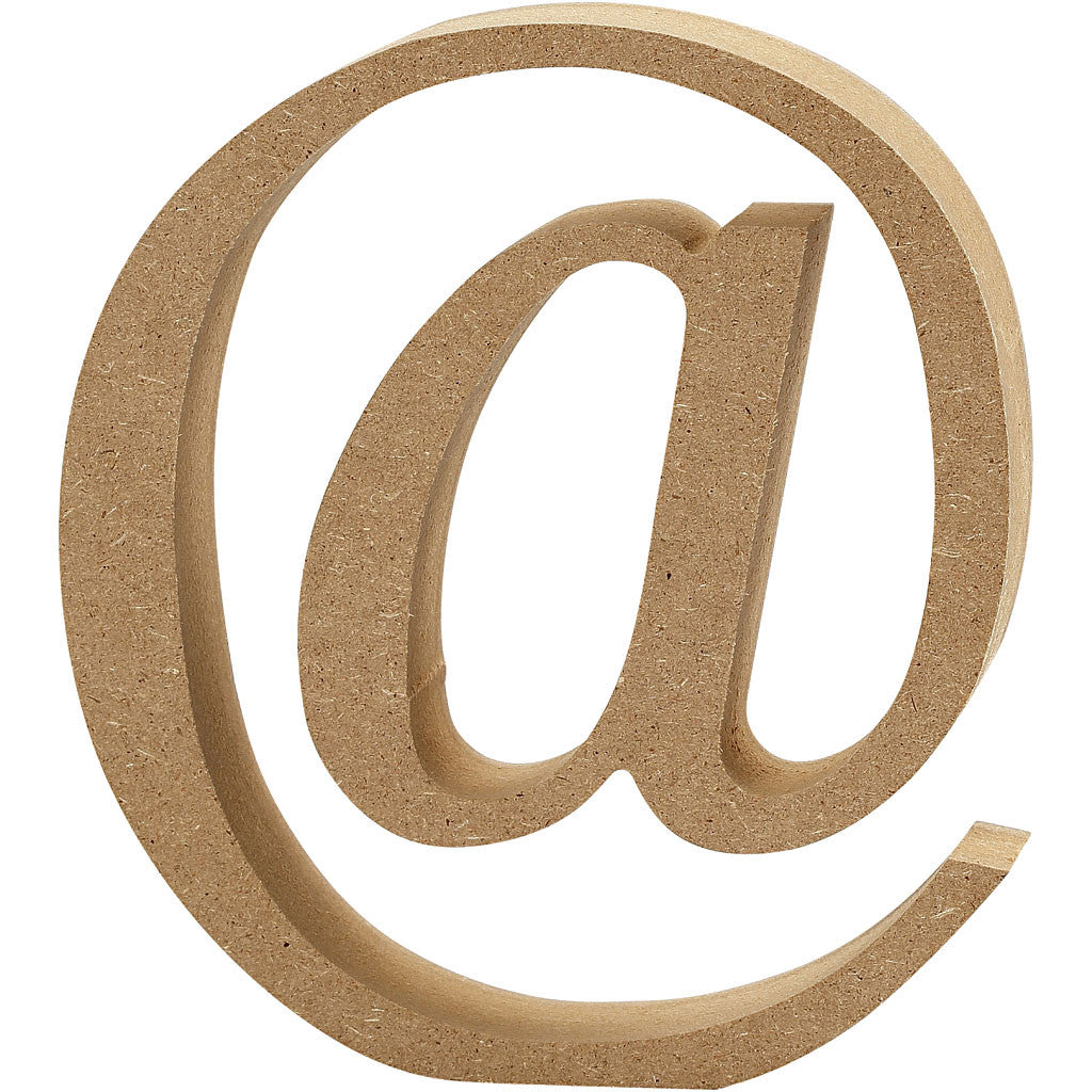 Symbool, @, H: 8 cm, 1,5 cm, mdf - 1 st