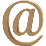 Symbool, @, H: 8 cm, 1,5 cm, mdf - 1 st