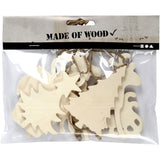 kerst Ornamenten, 7-9 cm, 4 mm, triplex - 6 st