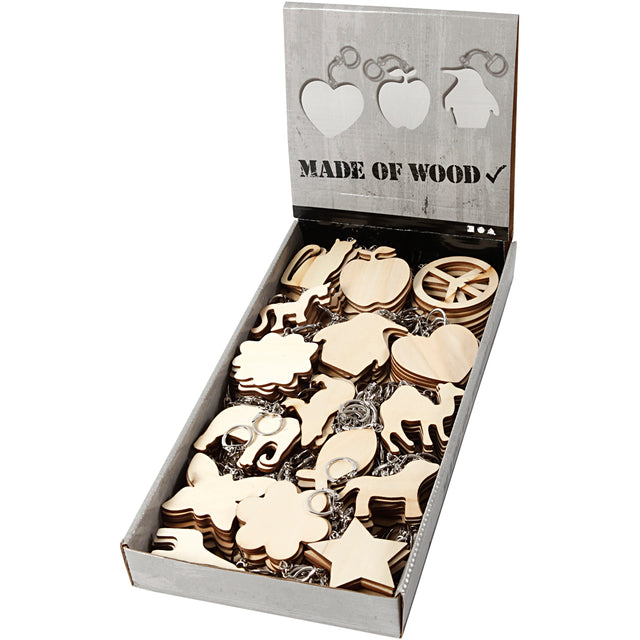 Keychain, size 7x7 cm, thickness 3 mm, plywood, 128pcs 