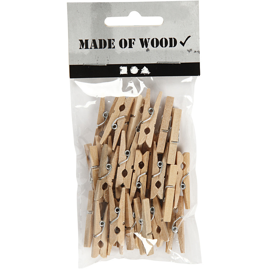 Wasknijpers, L: 30 mm, B: 3 mm - 30 st