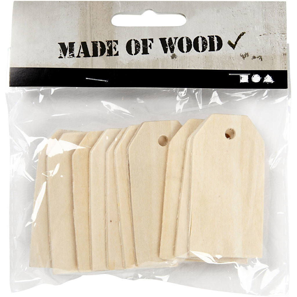 Manilla Labels Hout 30x60mm - 10 st