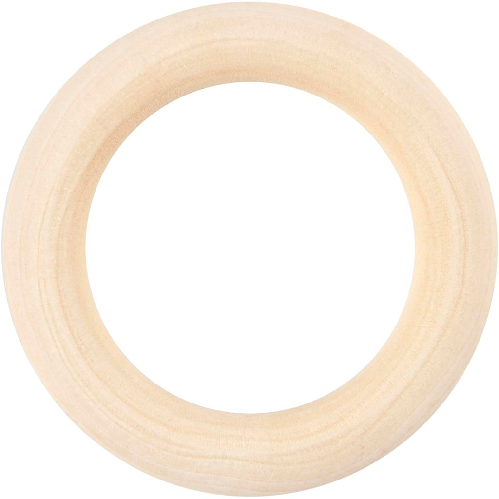 Curtain Ring, D: 55 mm, inner size 40 mm, grass wood 
