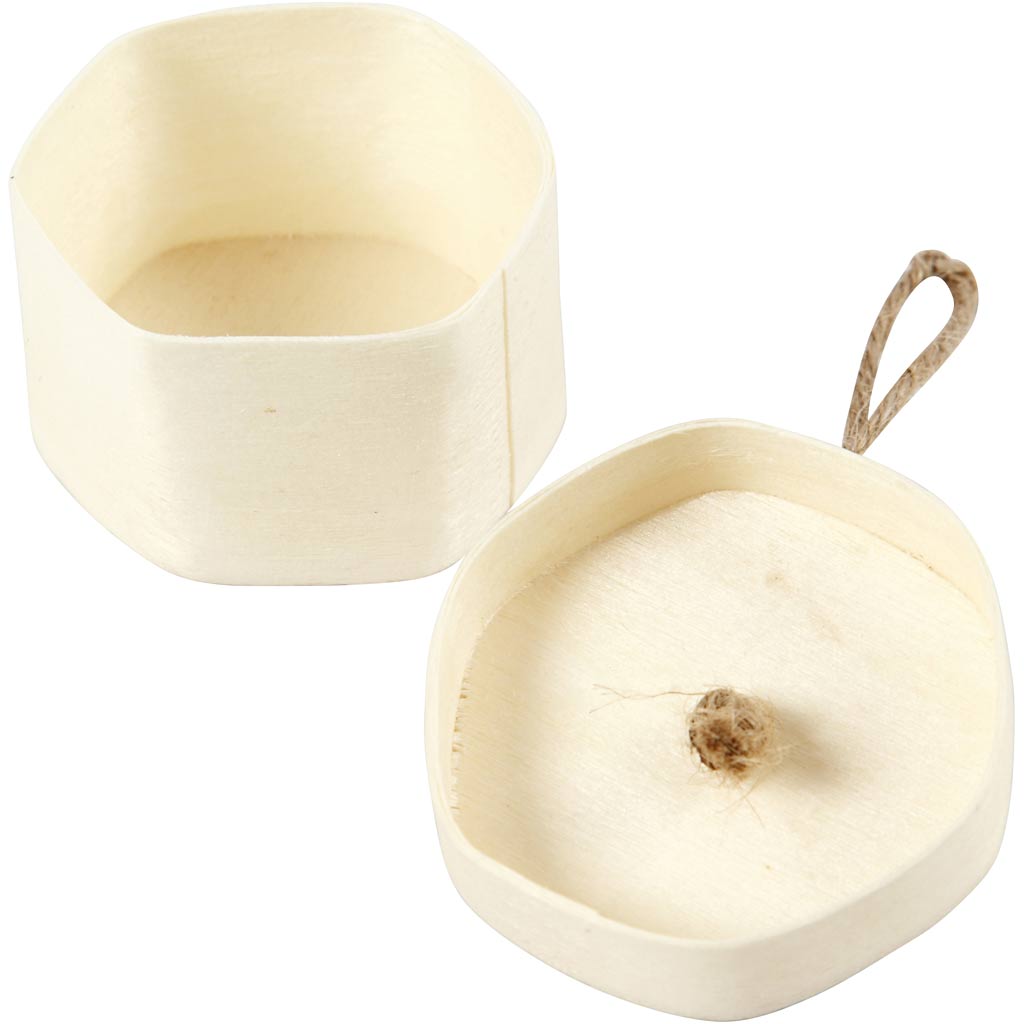 Zeskantig doosje D:45mm H:30 mm - 3 st