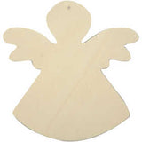 Houten Engel, 12x11 cm, Dennenhout- 6 st