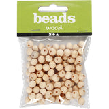 Houten kralen, 8 mm, 2 mm - 100 st