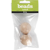 Houten kralen, 35 mm, 6 mm - 2 st