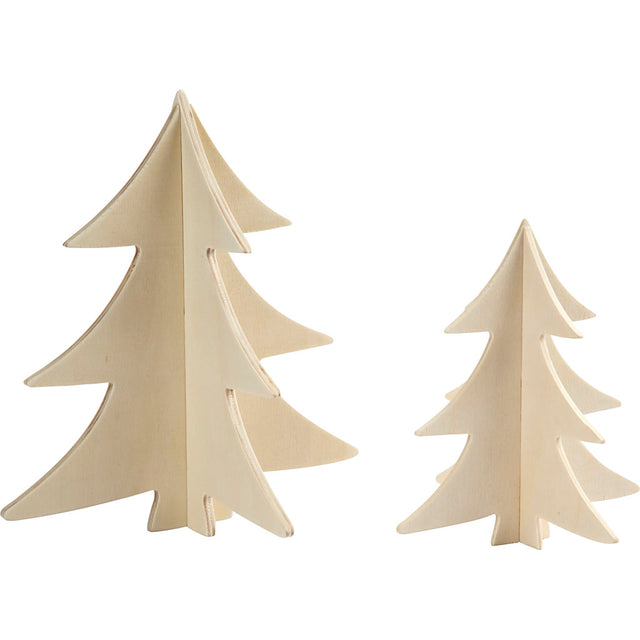 Christmas Trees, H: 13+18 cm, plywood 