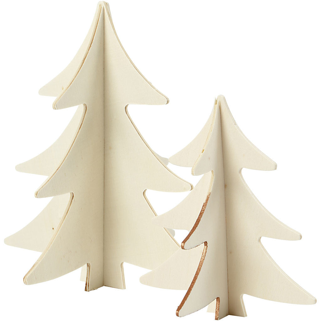 Kerstboom, H: 13+18 cm - 2 st