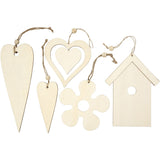 Houten Ornament, 6,5-21,5 cm, 5 mm - 100 st