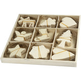 Houten Ornament, Kerst, 7-8 cm, plywood - 72 st