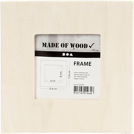 Frame, size 15.8x15.8 cm, carving: 8x8 cm, plywood 