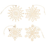 Ornaments, D: 7 cm, thickness 0.3 mm, plywood 