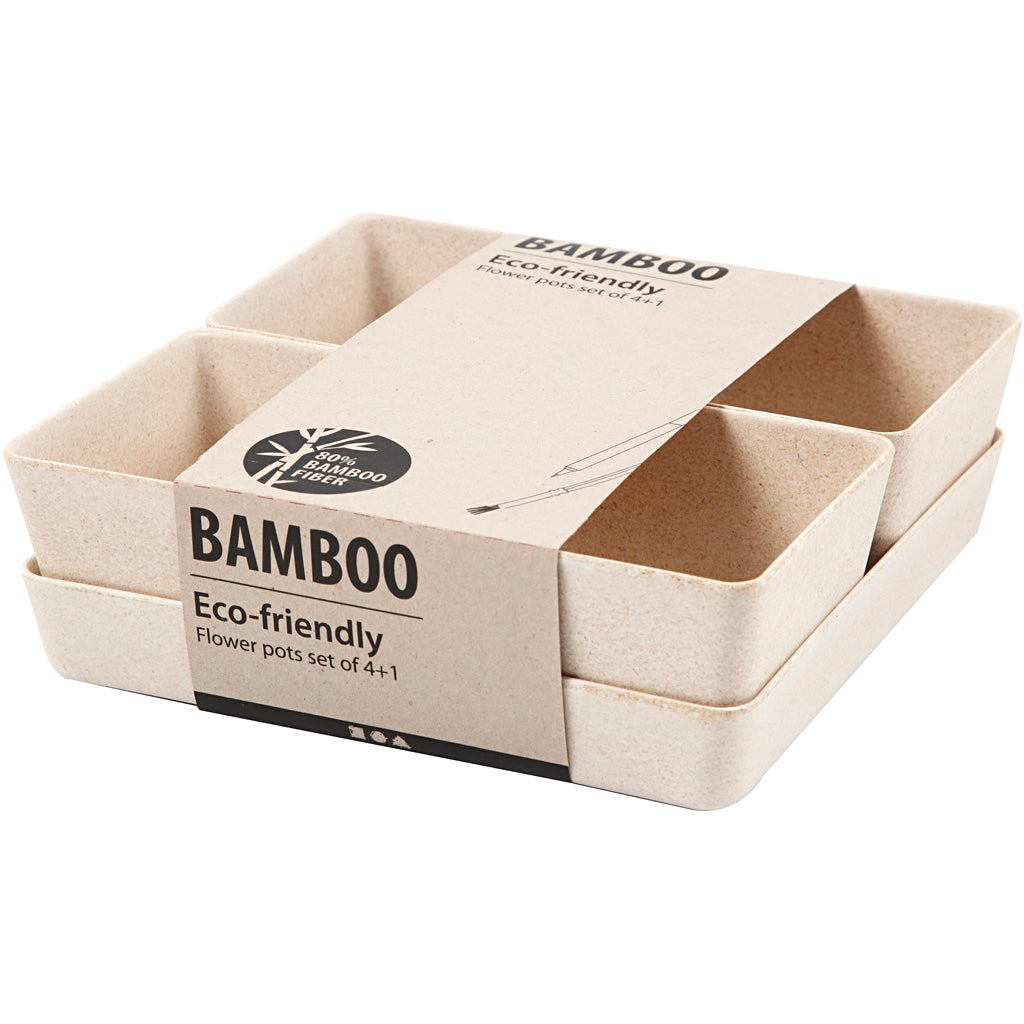 Kruiden potjes van Bamboe vezels, 195x195x80mm - 1 st