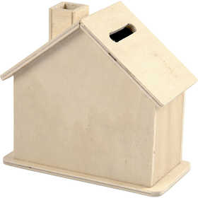 Spaarpot van triplex, 101x100x54mm - 1 st