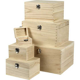 Set houten dozen, Keizerin boom - 6 st