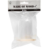 Klok op houten voet, H: 9,5 cm, d 6 cm, gatgrootte 3 mm - 1 st