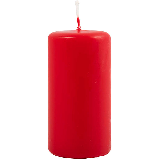 Candles, red, H: 100 mm, D: 50 mm 