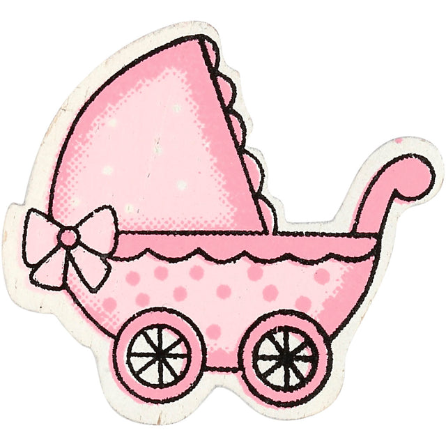 Pram, Light Red, size 34x31 mm, thickness 1.7 mm 