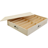 Houten doos met deksel, afm 29x37x6,5 cm - 1 st