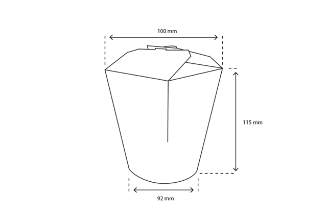 Wok to Go beker 100x115 mm 32oz 1000ml kraft - 500 stuks