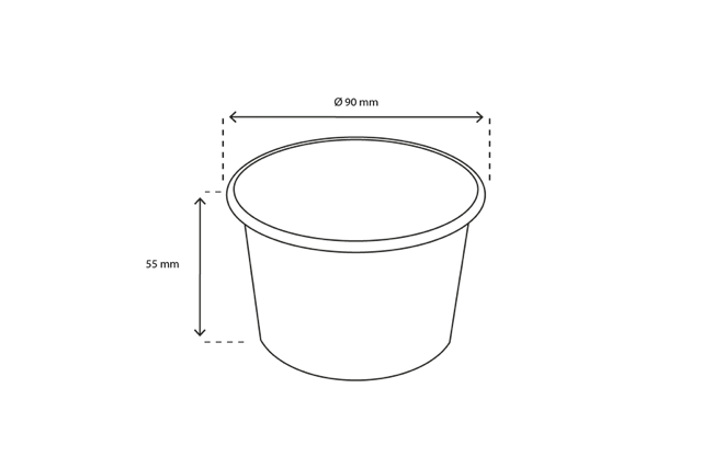 Ijsbeker karton 240ml Ø90 mm 8oz FSC®Mix zwart - 1.000 stuks