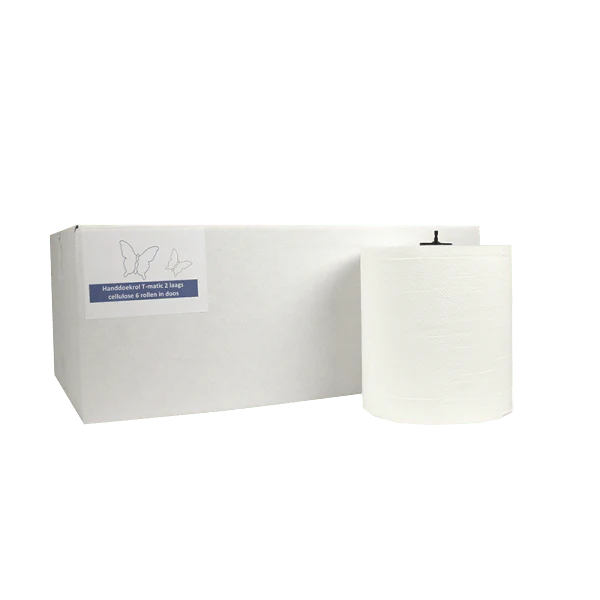 Towel Roll Matic 2 ply 150 meter Ø210 mm 100% cellulose White T7 