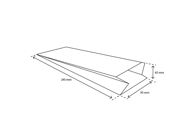 Snackzakken papier - 1.5 ons 95x65x240 mm wit 45gr - 2.400 stuks