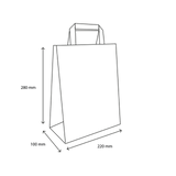 Draagtassen Papier 220x100x280 mm Wit - 250 stuks