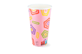 Milkshakebeker karton groot 560ml Ø90 mm 20oz roze FSC® - 500 stuks