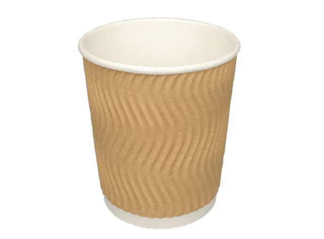 Coffee Cup 230cc 8oz Ø80 mm Ripple Kraft 