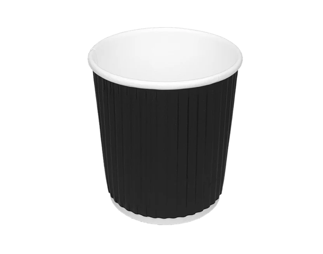 Coffee Cup 120cc 4oz Ø63 mm Ripple Black 