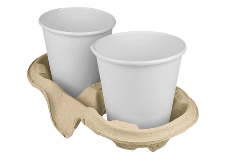 Carrier tray for 2 cups Recycled Carton 